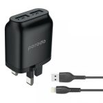 Porodo Dual Port Wall Charger With Lightning Cable