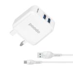 Porodo Dual Port Wall Charger With Type-C Cable